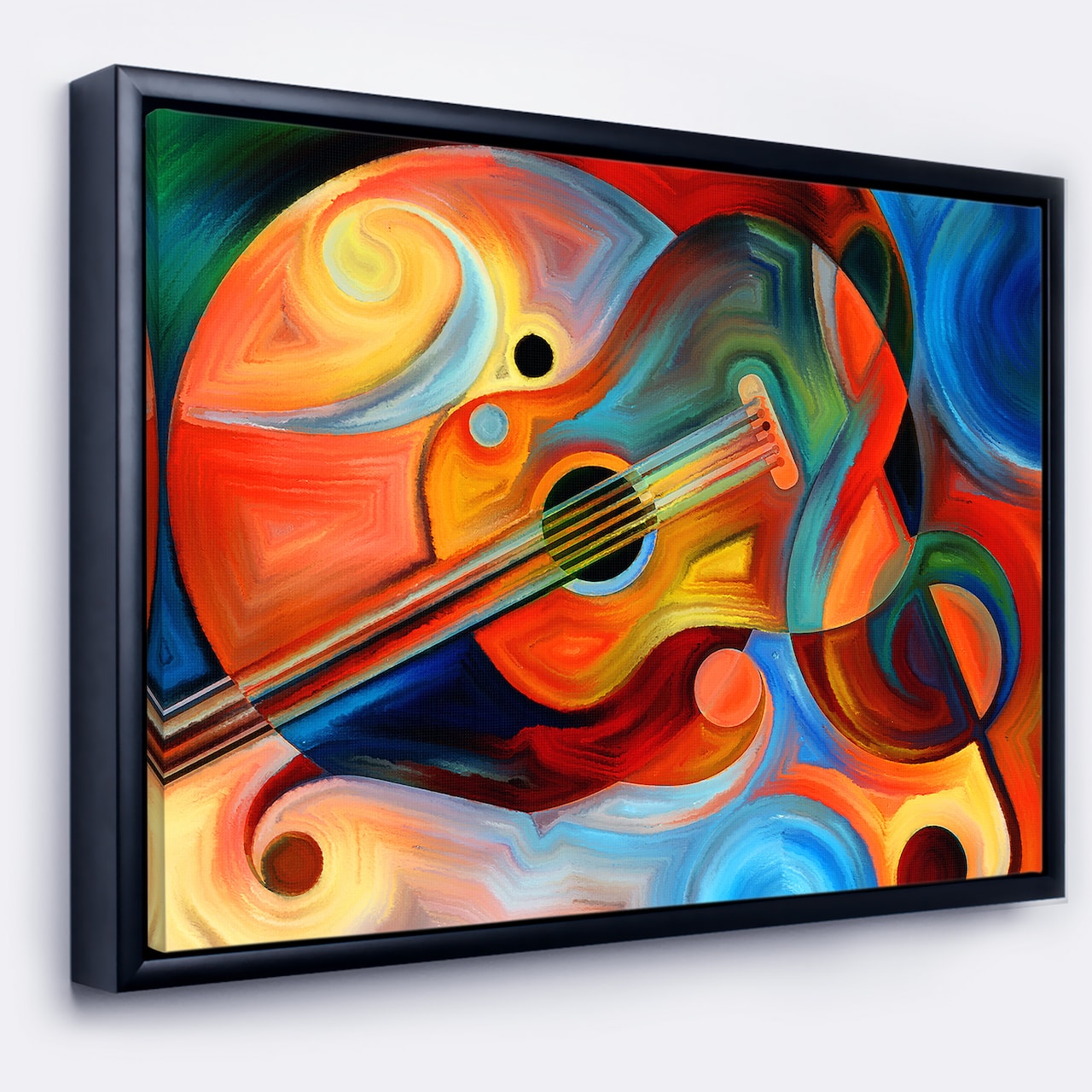 Designart - Music and Rhythm - Abstract Framed Canvas Art Print